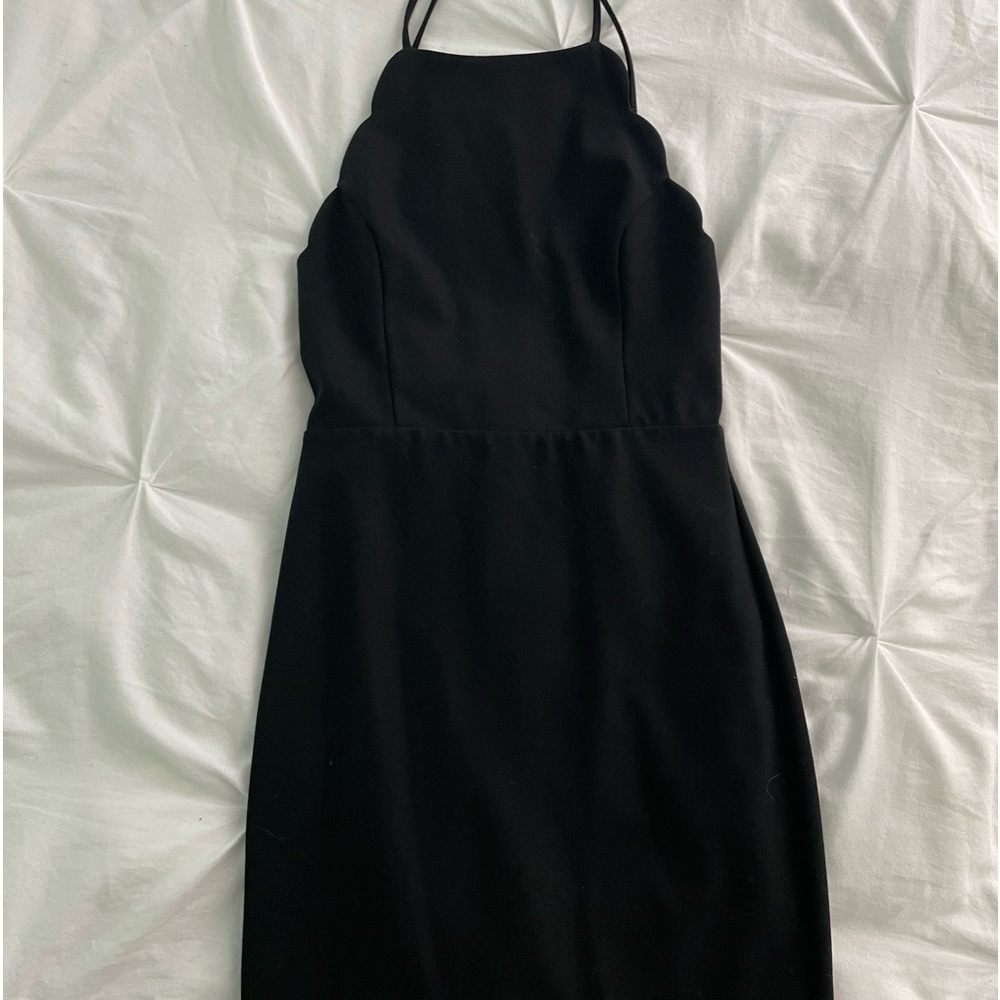 Elegant Black Halter Dress